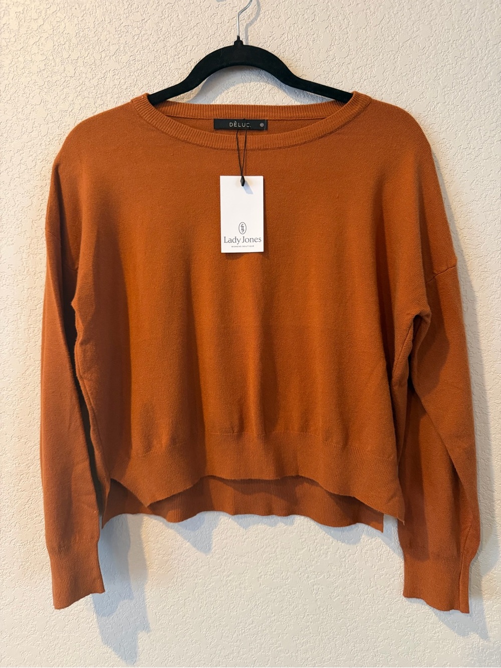 Deluc Women's Rust Lightweight Crewneck Pullover Sweater